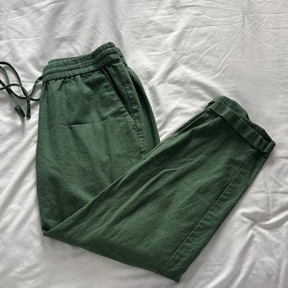 J. Crew Forest Green linen pants